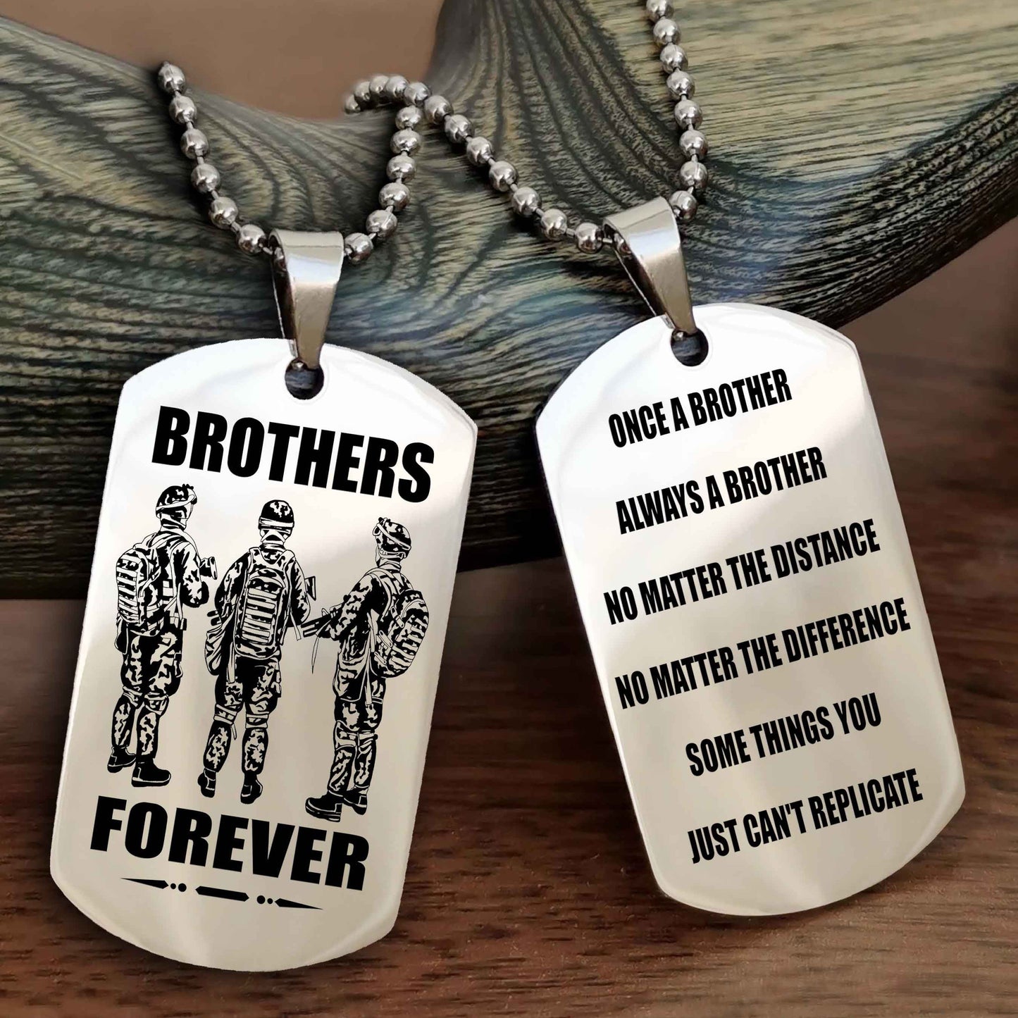 Cowboy Customizable engraved dog tag double sided gift from brother - Brother Forever Once A Brother Always A Brother