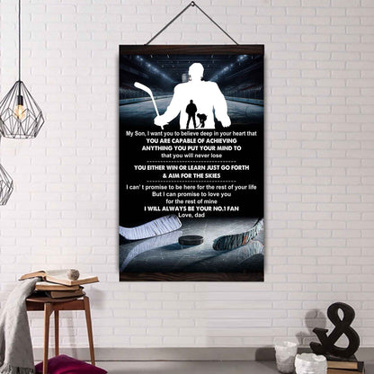 Baseball Poster Canvas Dad To Son - You Will Never Lose You Either Win Or Learn I Will Always Your No 1 Fan