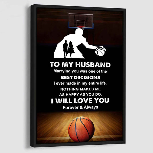 Sport Poster Canvas To My Husband Marrying You Was One Of The Best Decision Gift For Your Husband