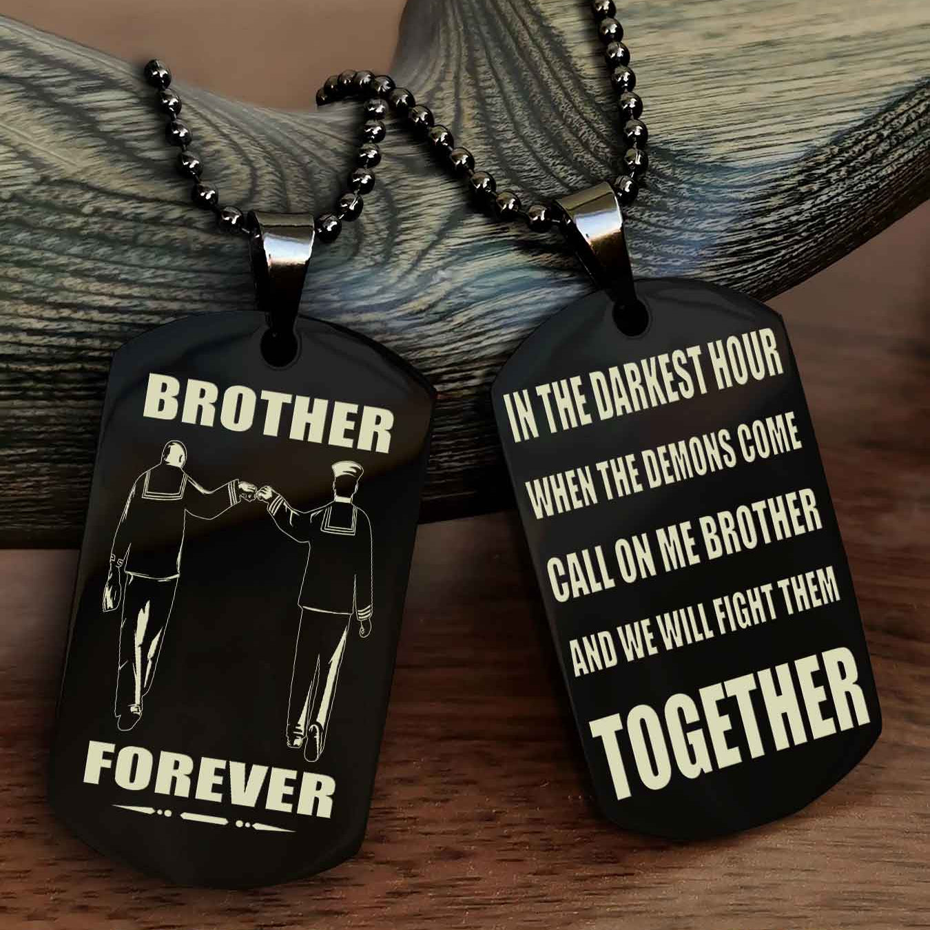 Soldier: Army-Air Force Personalized Double Sided Dog Tag For My Brother - Call On Me Brother And We Will Fight Them Together Gift For Your Friend