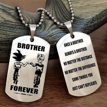 Samurai customizable engraved dog tag double sided gift from brother - Brother Forever Once A Brother Always A Brother