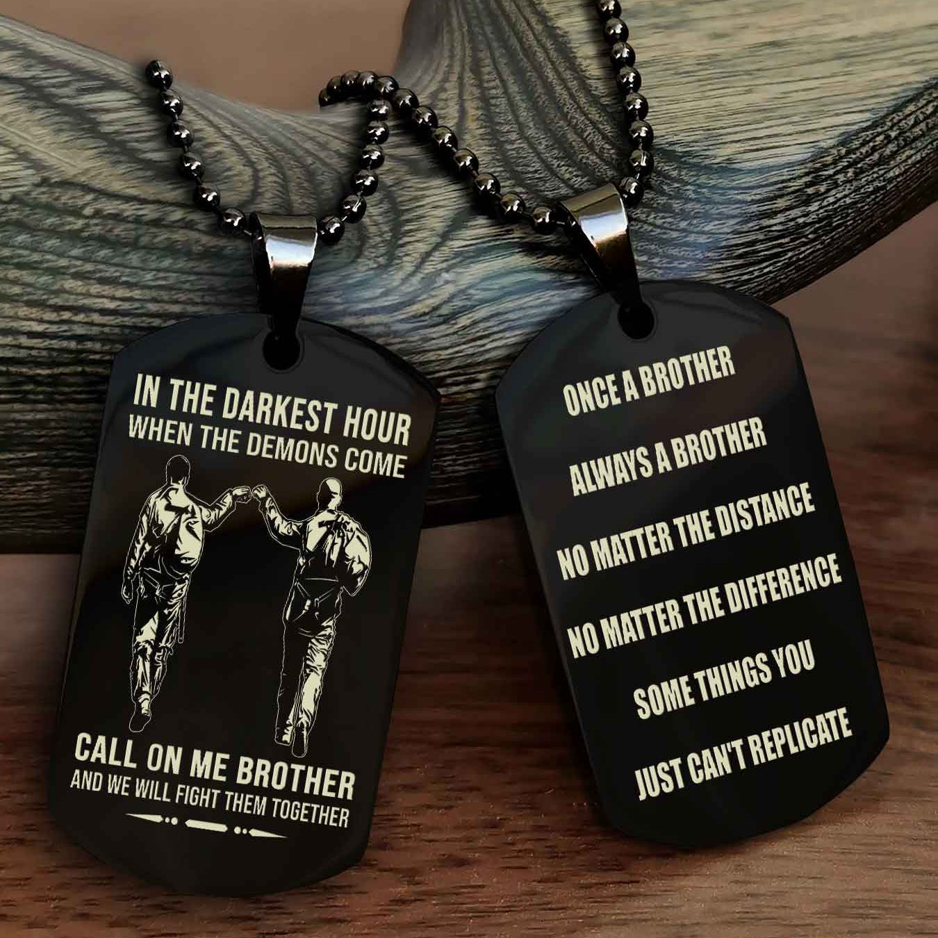 Viking Customizable engraved dog tag double sided gift from brother Once A Brother Always A Brother