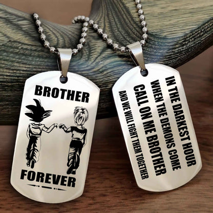 TWD Engraved Double Sided Dog Tag Call On Me Brother NAG Brothers Forever We Will Fight Them Together