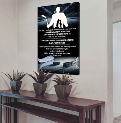 Baseball Poster Canvas Mom To Son - You Will Never Lose You Either Win Or Learn I Will Always Your No 1 Fan