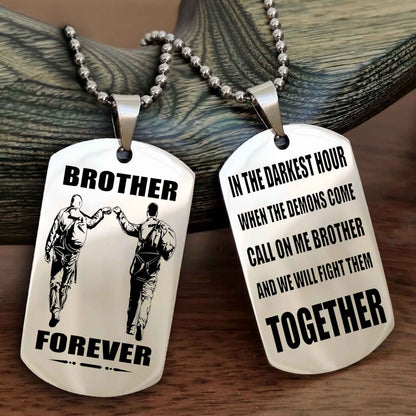 Soldier: Army-Navy Personalized Double Sided Dog Tag For My Brother - Call On Me Brother And We Will Fight Them Together Gift For Your Friend
