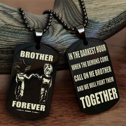 Soldier-Air force Personalized Double Sided Dog Tag For My Brother - Call On Me Brother And We Will Fight Them Together Gift For Your Friend