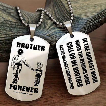 Viking Engraved Double Sided Dog Tag Call On Me Brother NAG Brothers Forever We Will Fight Them Together