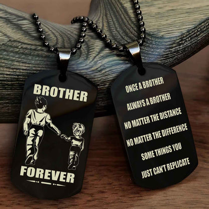 Cowboy Customizable engraved dog tag double sided gift from brother - Brother Forever Once A Brother Always A Brother