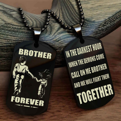 Samurai Personalized Double Sided Dog Tag For My Brother - Call On Me Brother And We Will Fight Them Together Gift For Your Friend