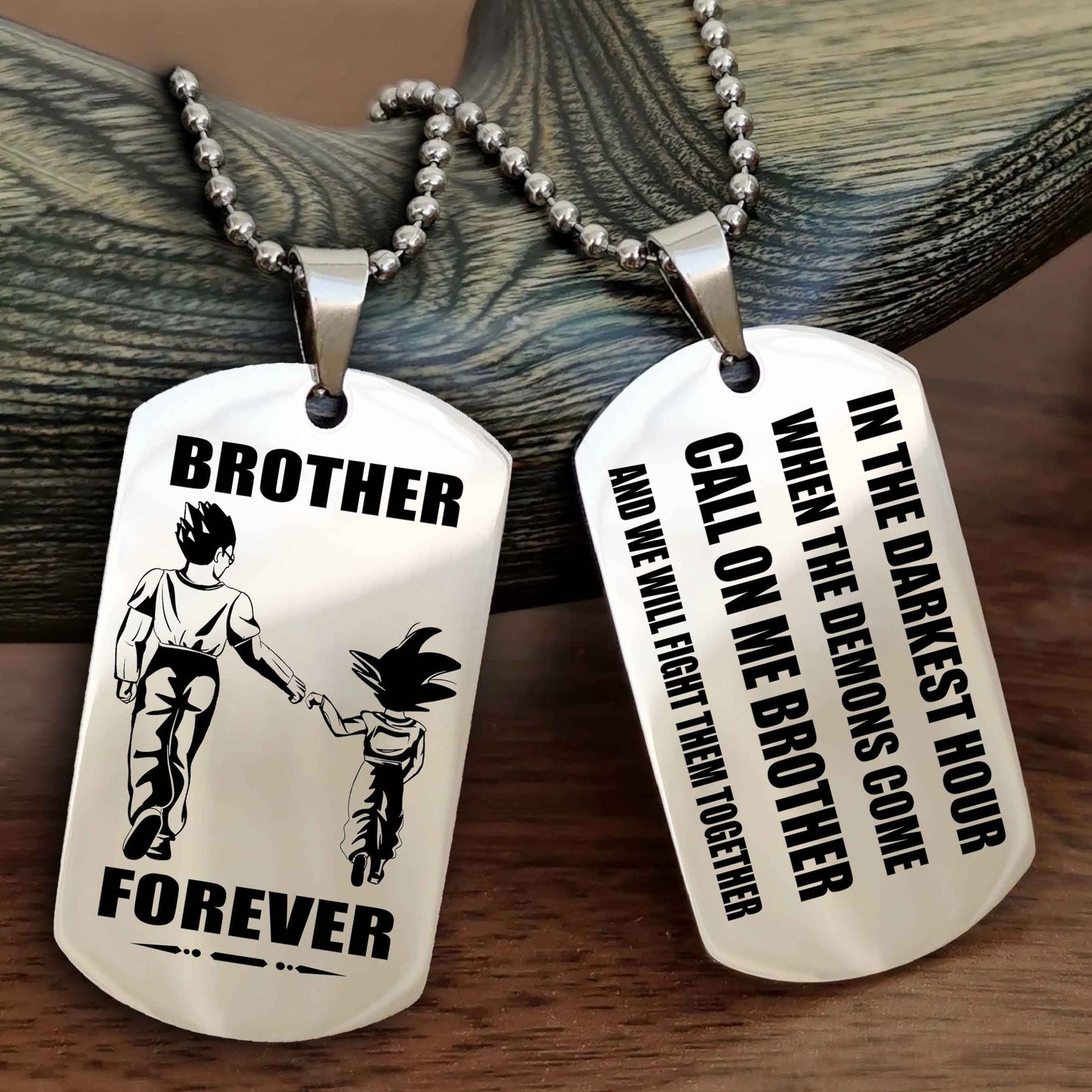 OP Engraved Double Sided Dog Tag Call On Me Brother NAG Brothers Forever We Will Fight Them Together