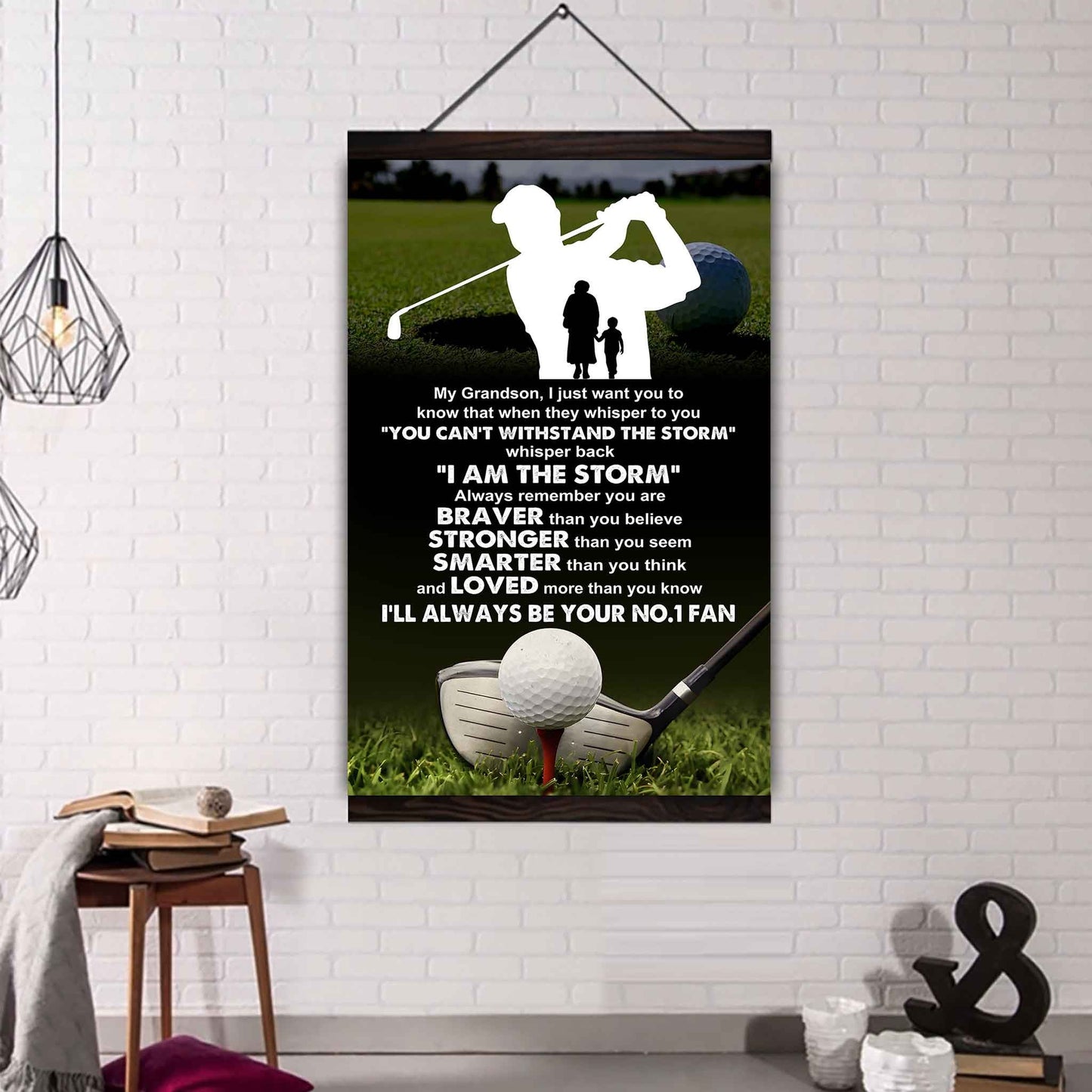 Tennis Poster Canvas Grandma To Grandson - Whisper Back I Am The Storm I Will Always Your No 1 Fan