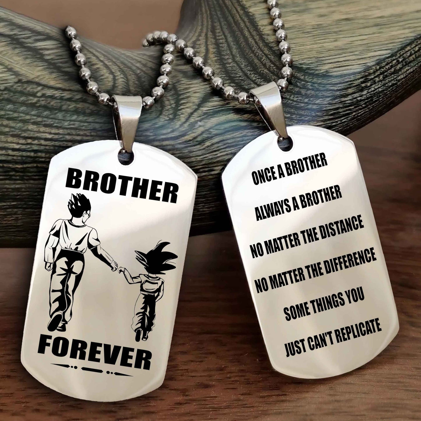 TWD Customizable engraved dog tag double sided gift from brother - Brother Forever Once A Brother Always A Brother