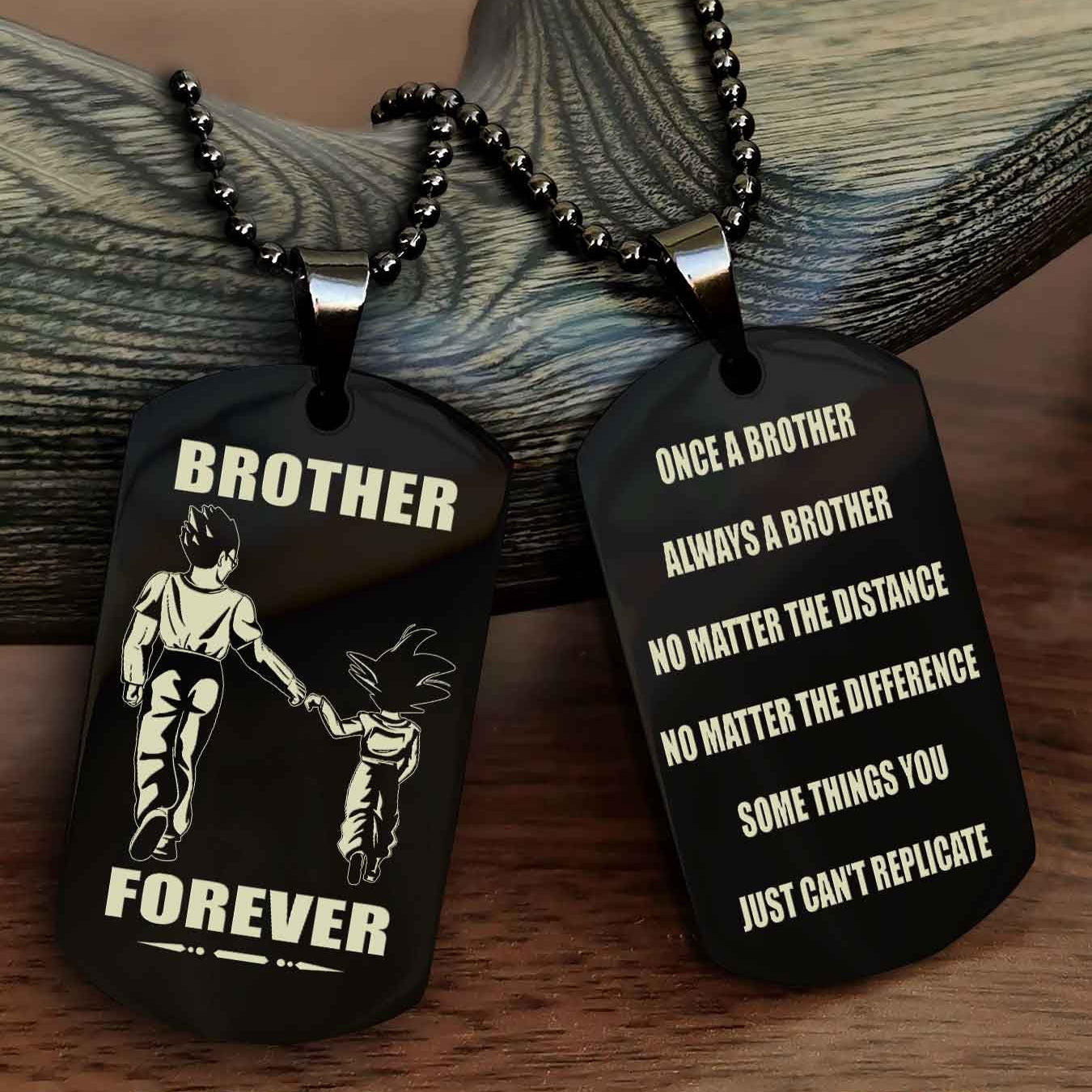 Samurai customizable engraved dog tag double sided gift from brother - Brother Forever Once A Brother Always A Brother