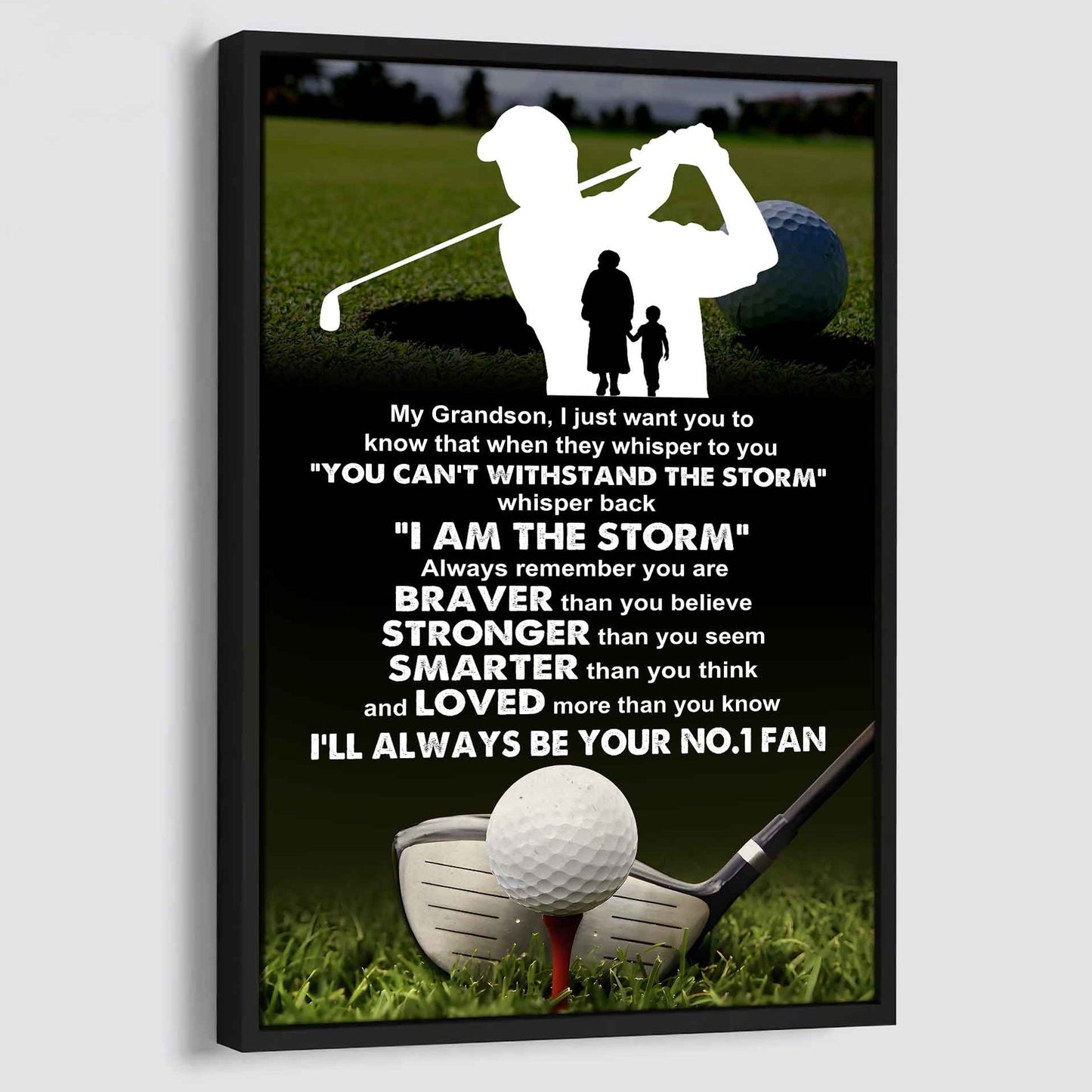 Soccer Poster Canvas Grandma To Grandson - Whisper Back I Am The Storm I Will Always Your No 1 Fan