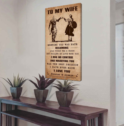 Samurai Poster Canvas To My Wife Meeting You Was Fate - I Love You Forever And Always Gift For Your Wife