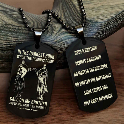 OP tem 3 Customizable engraved dog tag double sided gift from brother Once A Brother Always A Brother