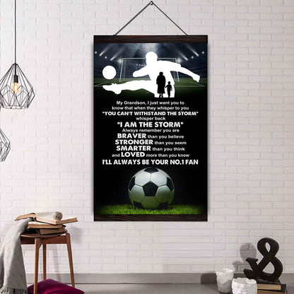 American Football Poster Canvas Grandma To Grandson - Whisper Back I Am The Storm I Will Always Your No 1 Fan