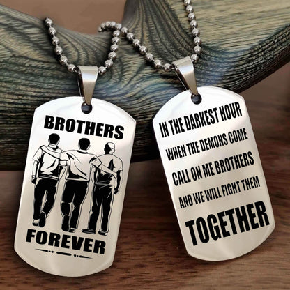 Soldier-Brother Personalized Double Sided Dog Tag For My Brother - Call On Me Brother And We Will Fight Them Together Gift For Your Friend