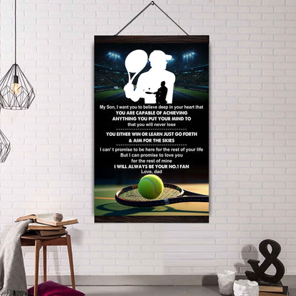 Baseball Poster Canvas Dad To Son - You Will Never Lose You Either Win Or Learn I Will Always Your No 1 Fan
