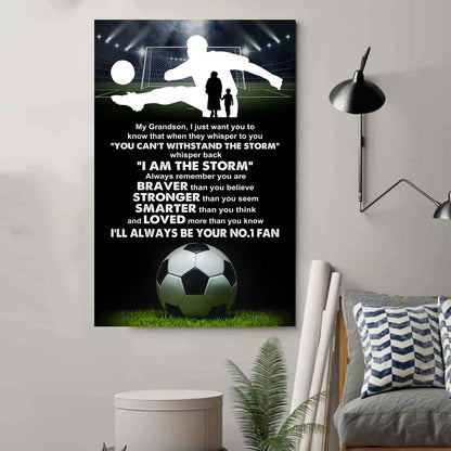 Tennis Poster Canvas Grandma To Grandson - Whisper Back I Am The Storm I Will Always Your No 1 Fan