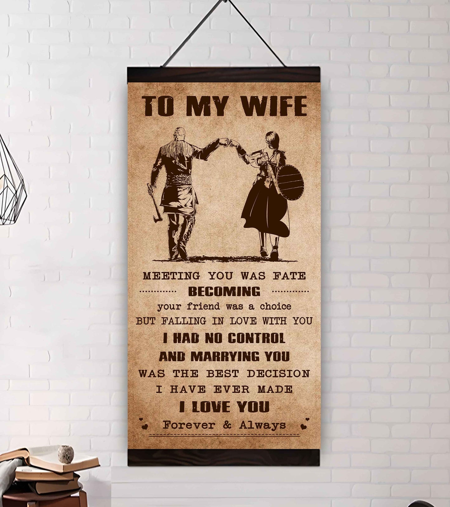 Samurai Poster Canvas To My Wife Meeting You Was Fate - I Love You Forever And Always Gift For Your Wife