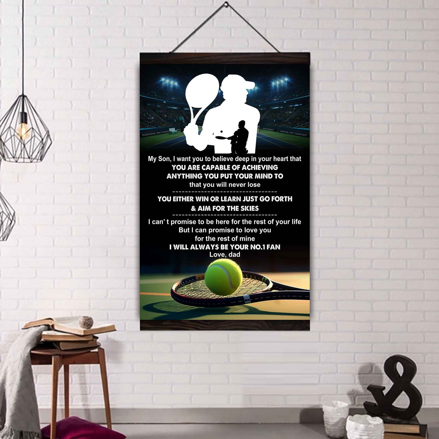 Sport Poster Canvas Dad To Son - You Will Never Lose You Either Win Or Learn I Will Always Your No 1 Fan
