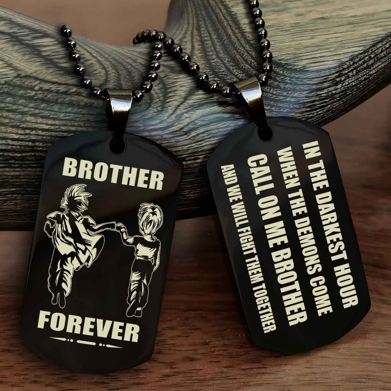 TWD Engraved Double Sided Dog Tag Call On Me Brother NAG Brothers Forever We Will Fight Them Together