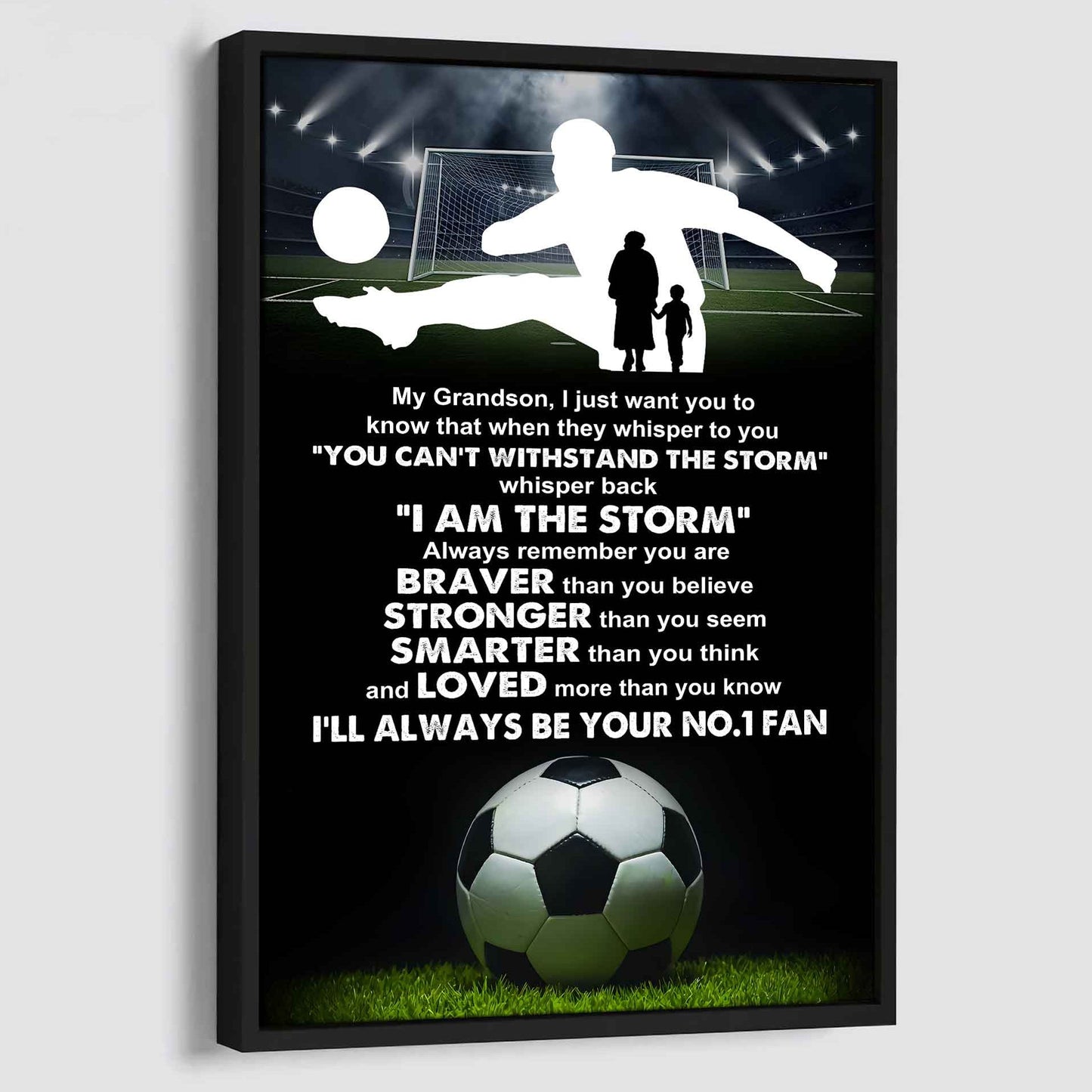 Tennis Poster Canvas Grandma To Grandson - Whisper Back I Am The Storm I Will Always Your No 1 Fan