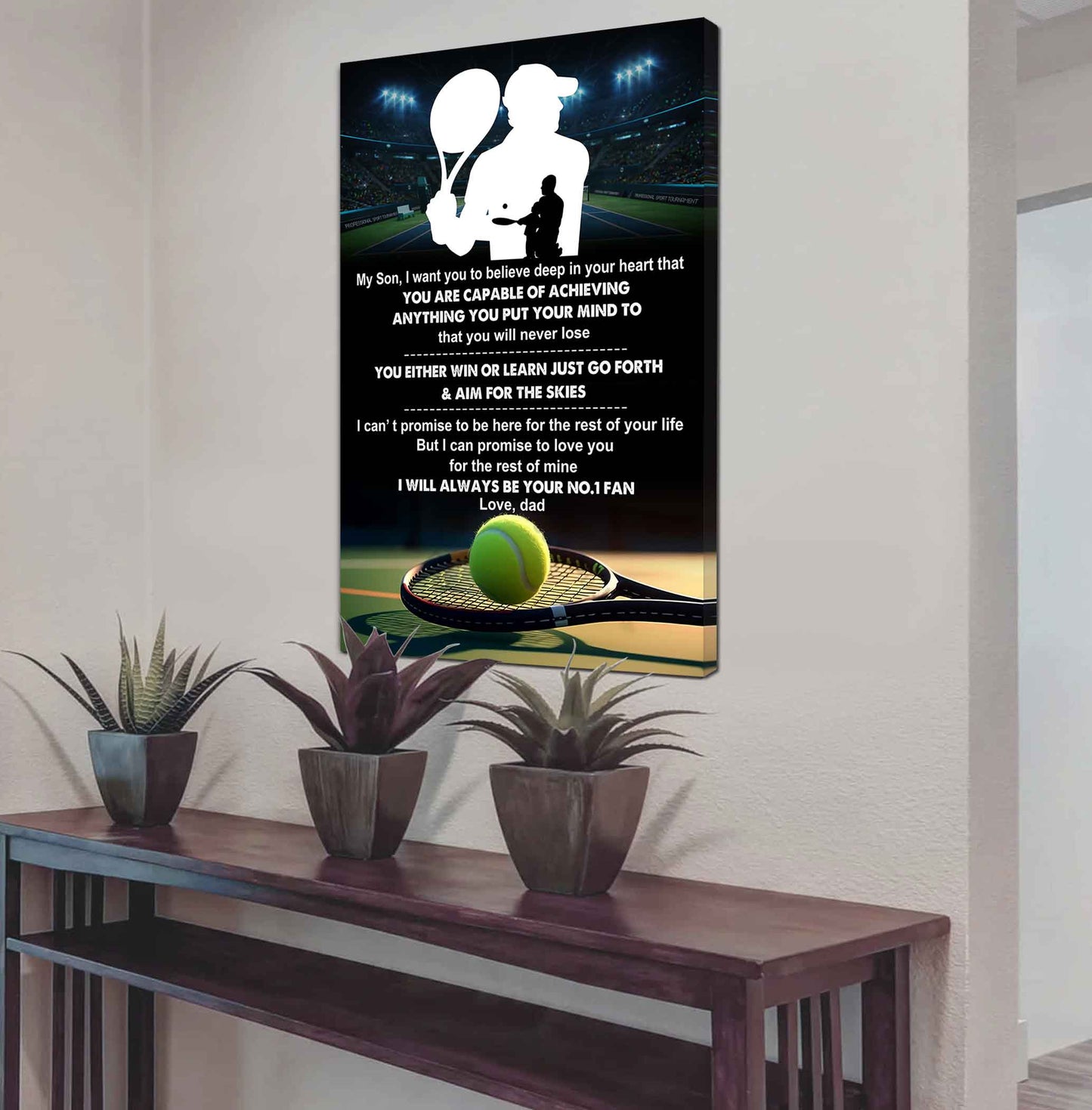 Baseball Poster Canvas Dad To Son - You Will Never Lose You Either Win Or Learn I Will Always Your No 1 Fan