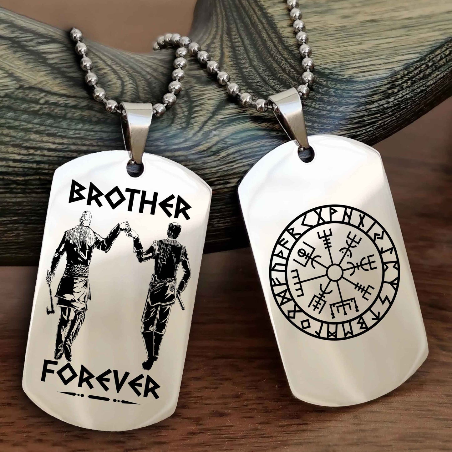Viking Personalized Double Sided Dog Tag For My Brother - Call On Me Brother And We Will Fight Them Together Gift For Your Friend