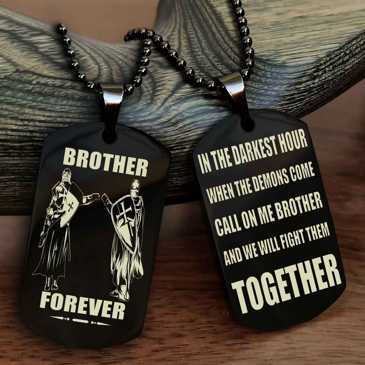 Spartan Personalized Double Sided Dog Tag For My Brother - Call On Me Brother And We Will Fight Them Together Gift For Your Friend