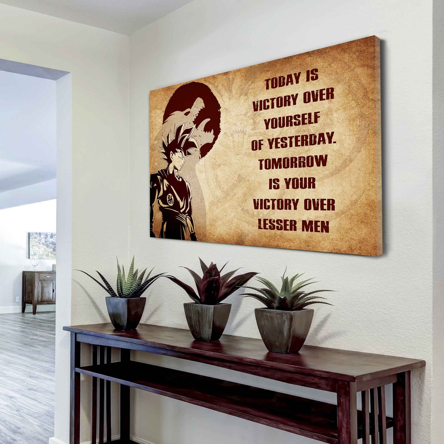 Samurai Poster Canvas Today Is Victory Over Yourself Of Yesterday Best Gift With Motivation Quotes
