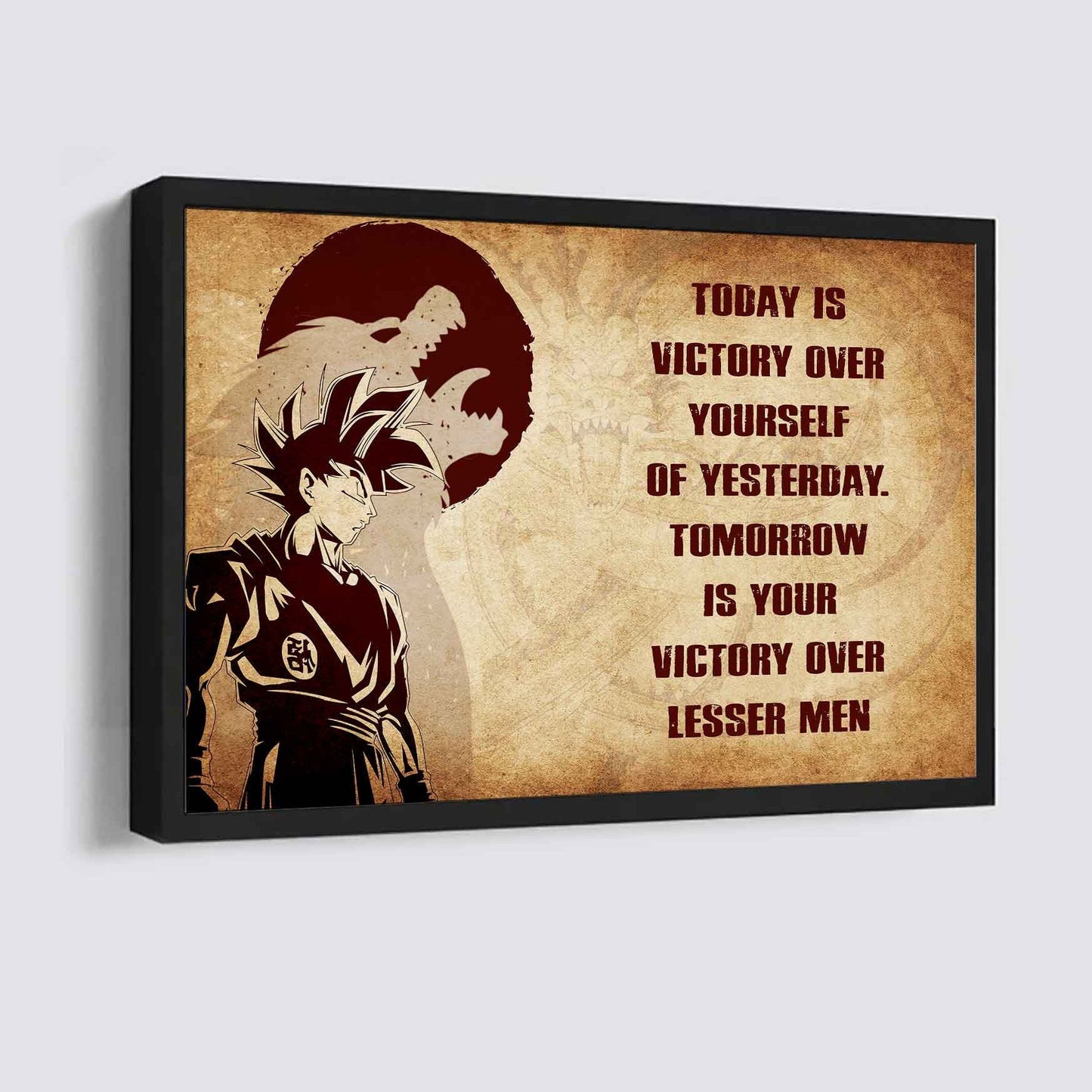 Samurai Poster Canvas Today Is Victory Over Yourself Of Yesterday Best Gift With Motivation Quotes
