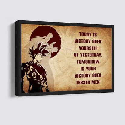 Samurai Poster Canvas Today Is Victory Over Yourself Of Yesterday Best Gift With Motivation Quotes