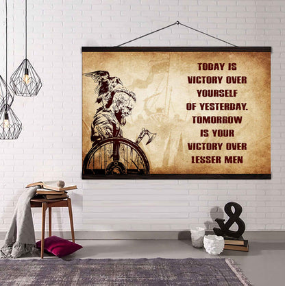 Samurai Poster Canvas Today Is Victory Over Yourself Of Yesterday Best Gift With Motivation Quotes