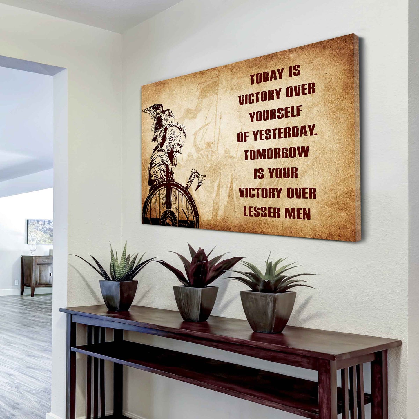 Samurai Poster Canvas Today Is Victory Over Yourself Of Yesterday Best Gift With Motivation Quotes