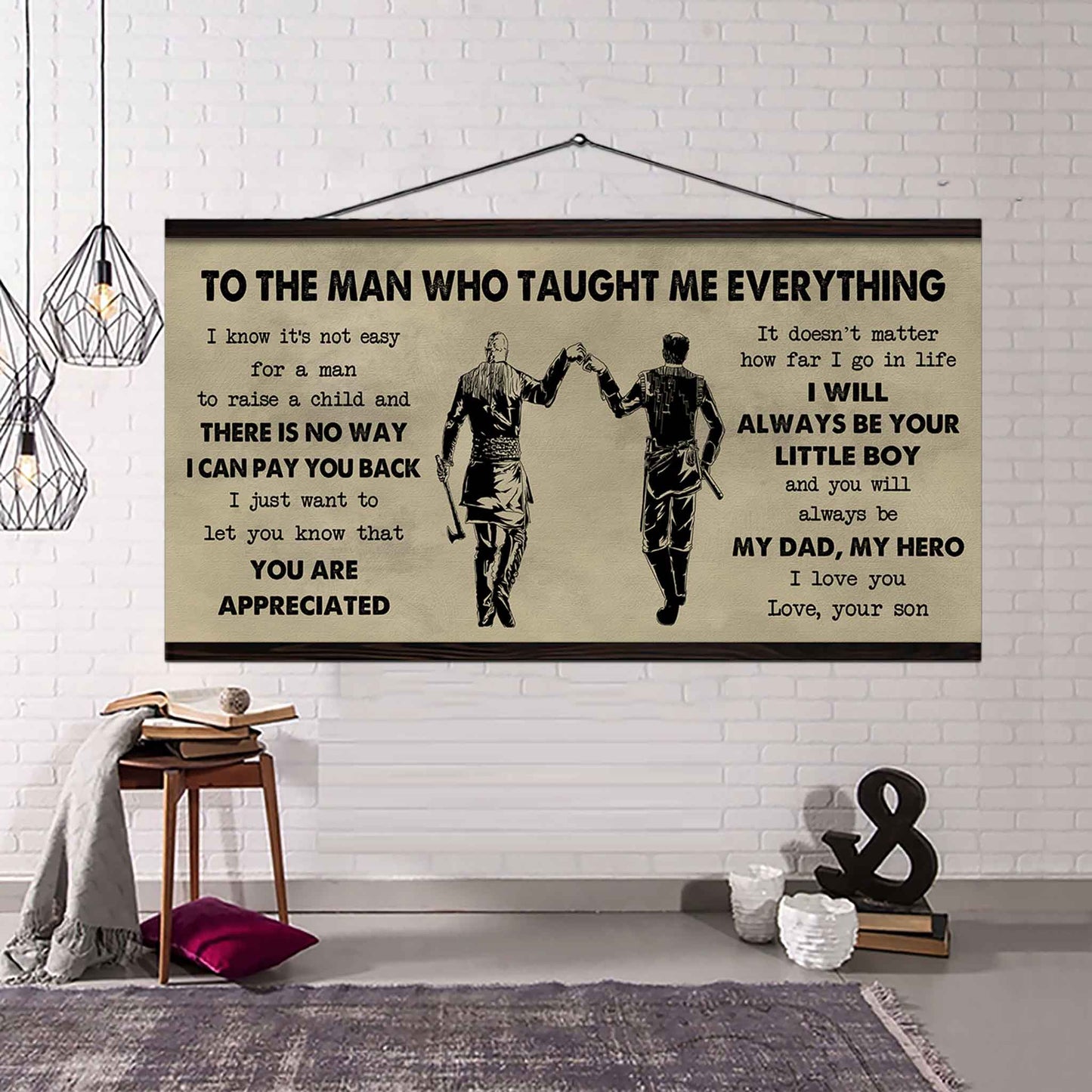 Samurai Poster Horizontal Canvas To My Dad I Know It's Not Easy To Raise A Child I Will Always Be Your Little Boy Gift From Son To Dad