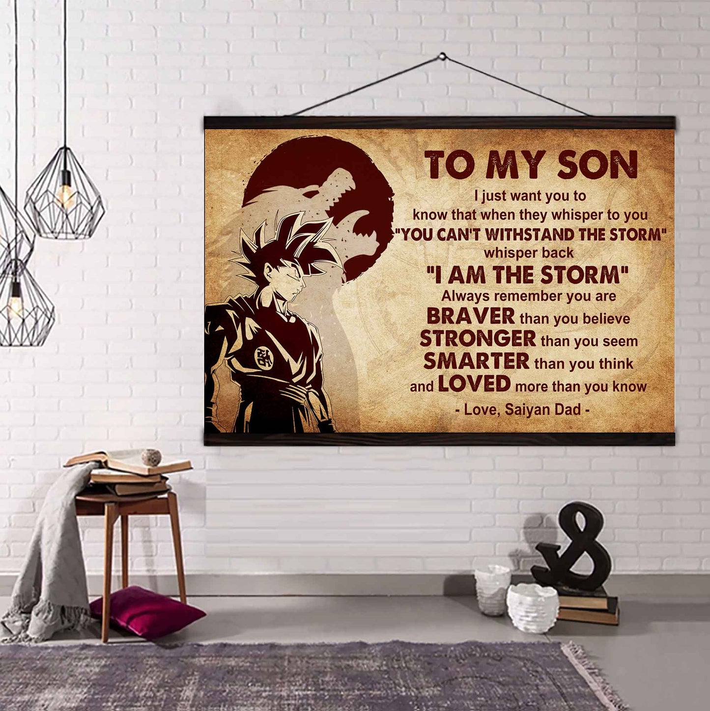 Samurai Poster Canvas Whisper Back I'm The Storm From Dad To Son Gift For Your Son