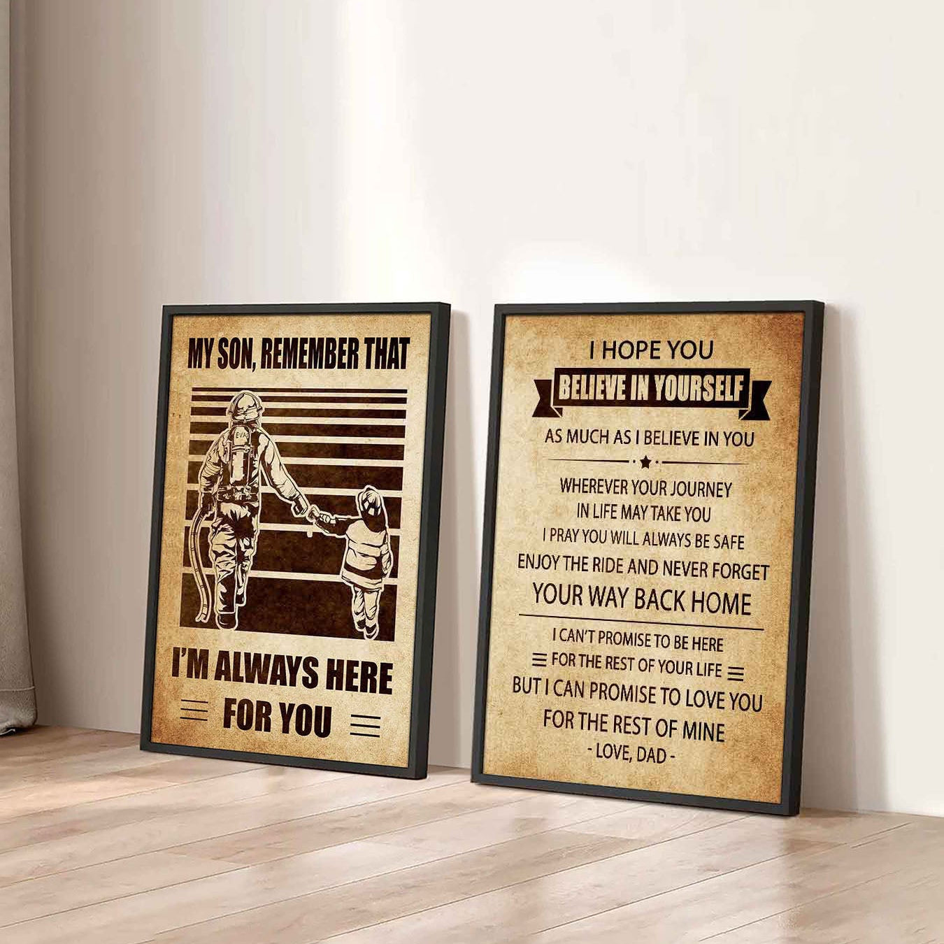 Combo 2 DRB Poster Canvas My Son Remember That - Never Forget Your Way Back Home