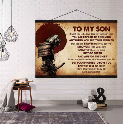 Samurai Poster Canvas Just Go Forth And Aim For The Skies From Dad To Son Gift For Your Son