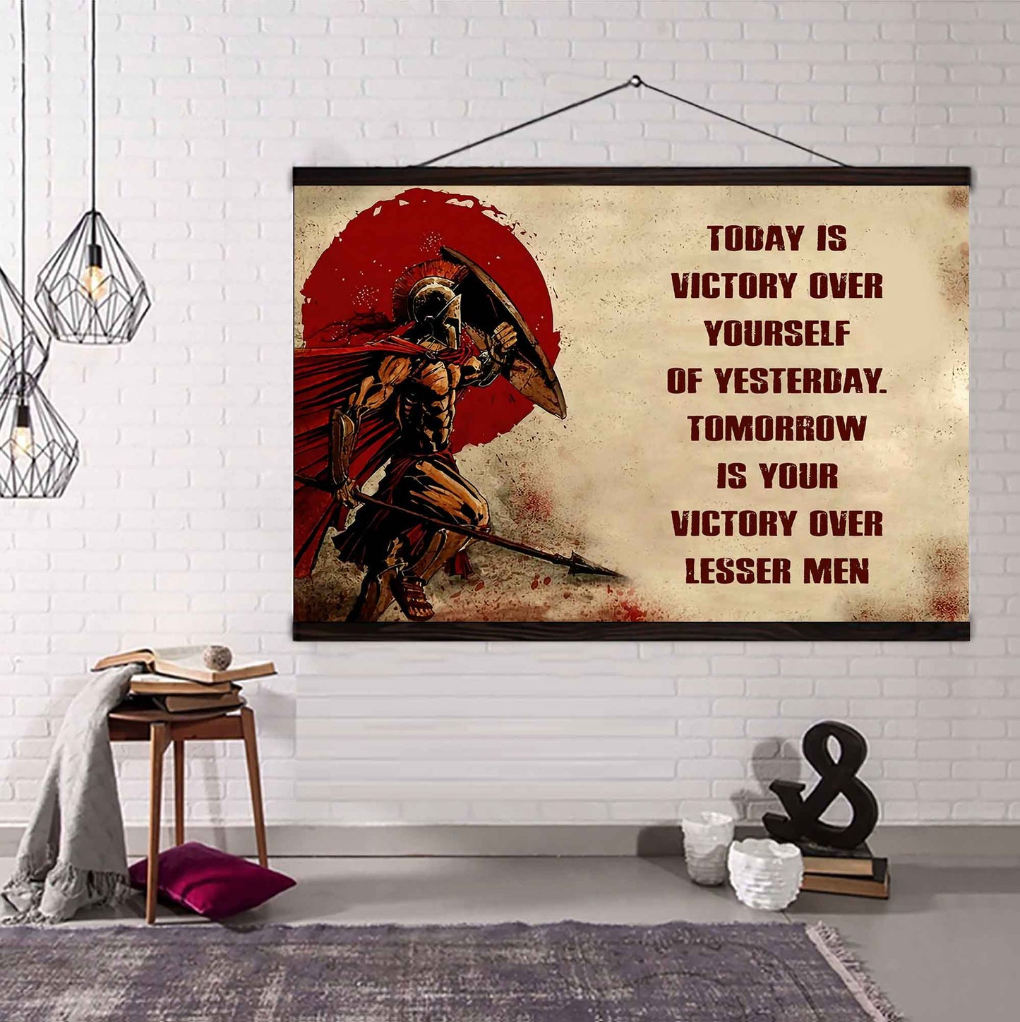 Samurai Poster Canvas Today Is Victory Over Yourself Of Yesterday Best Gift With Motivation Quotes
