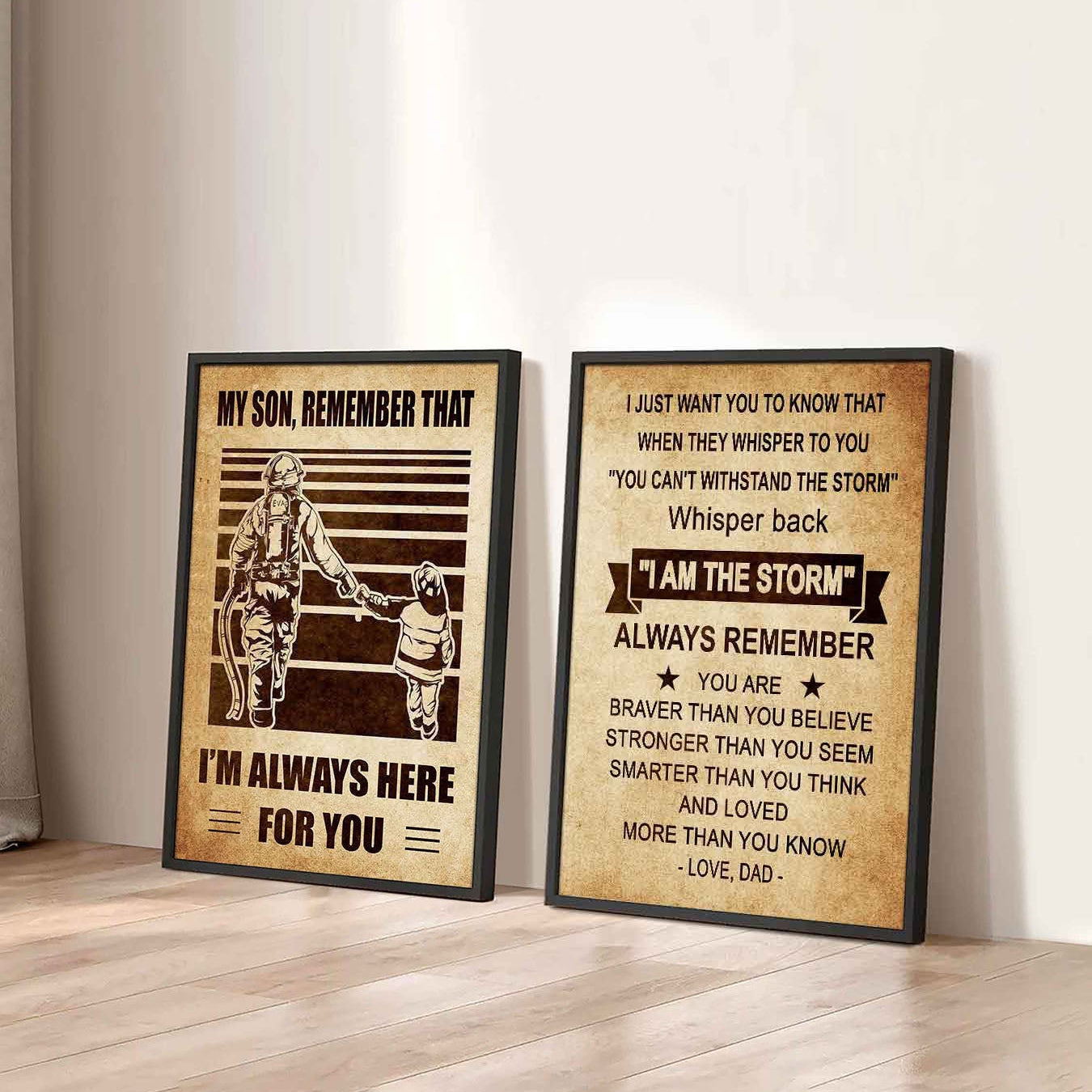 Combo 2 Sport Poster Canvas My Son Remember That - Whisper Back I'm The Storm