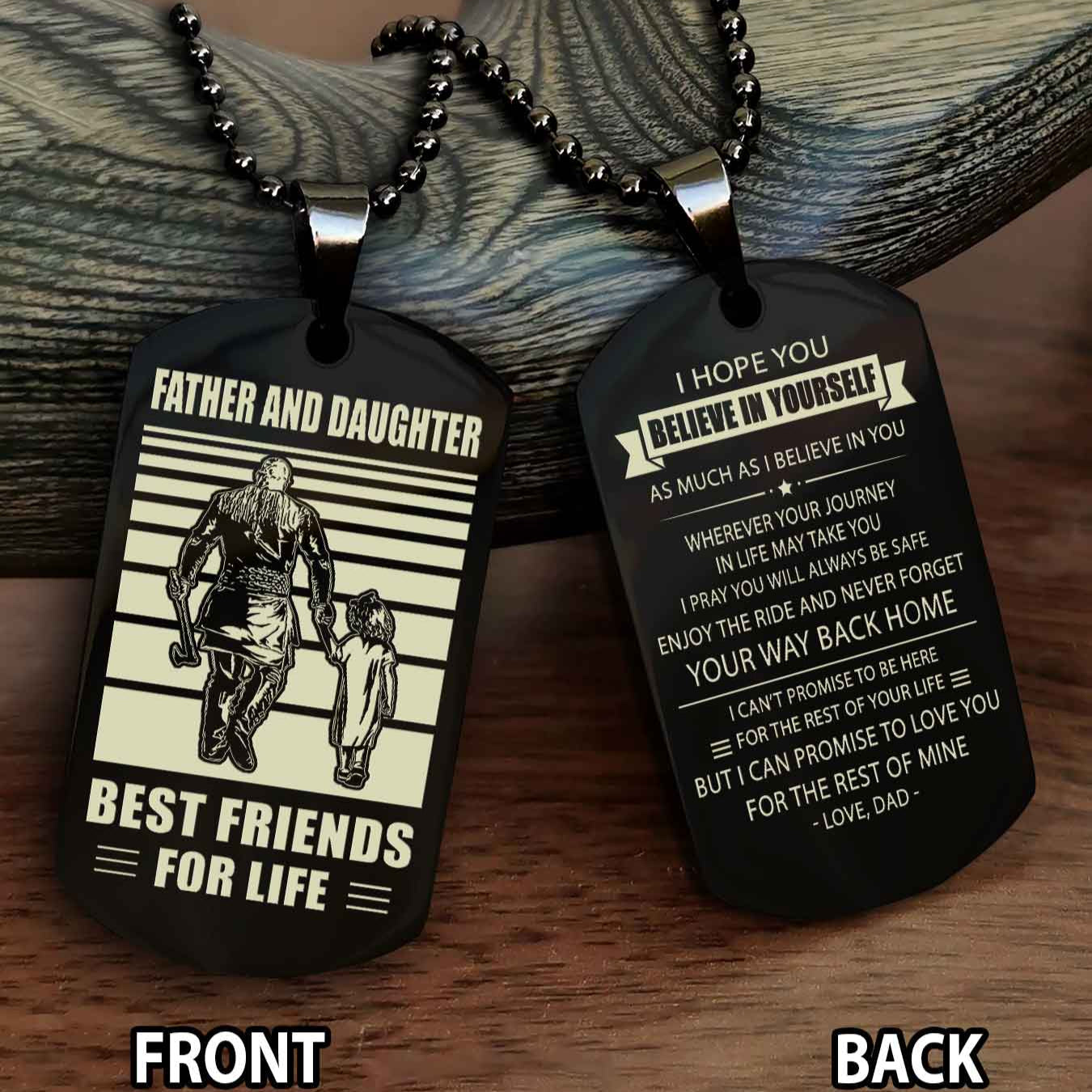 Viking Personalized Double Sided Dog Tag Silver To My Son I Love You - Enjoy The Ride And Never Forget Your Way Back Home From