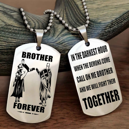 Spartan Team 3 Personalized Double Sided Dog Tag For My Brother - Call On Me Brother And We Will Fight Them Together Gift For Your Friend
