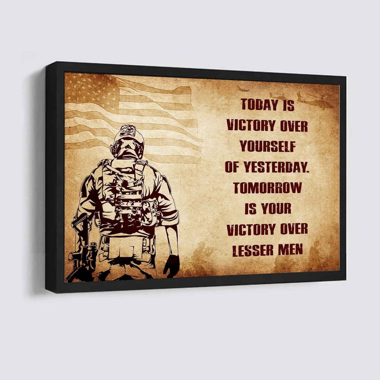 Samurai Poster Canvas Today Is Victory Over Yourself Of Yesterday Best Gift With Motivation Quotes
