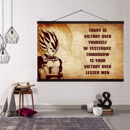 Samurai Poster Canvas Today Is Victory Over Yourself Of Yesterday Best Gift With Motivation Quotes
