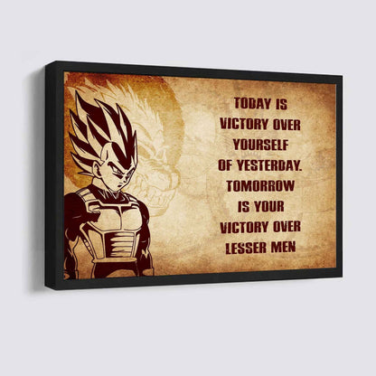 Samurai Poster Canvas Today Is Victory Over Yourself Of Yesterday Best Gift With Motivation Quotes