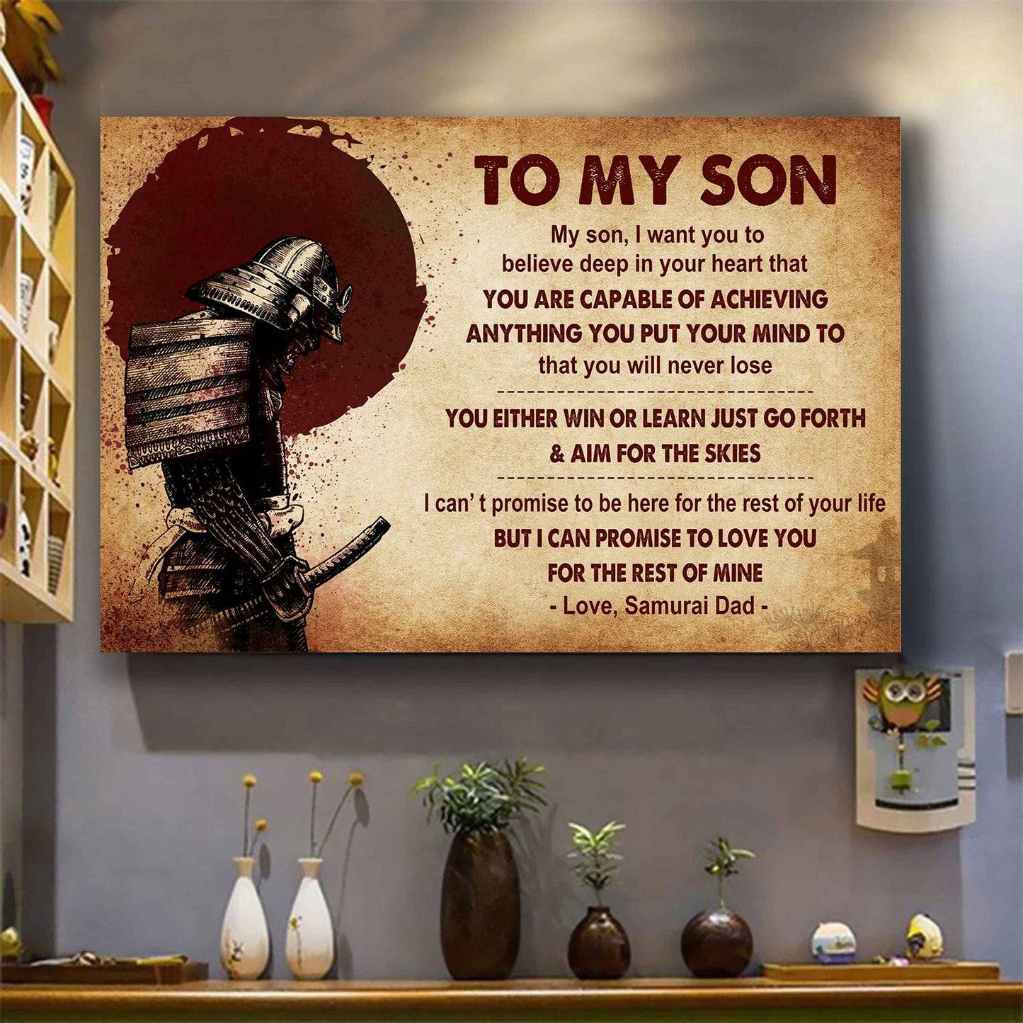 New Version Warrior Poster Canvas You Will Never Lose You Either Win Or Learn From Dad To Son