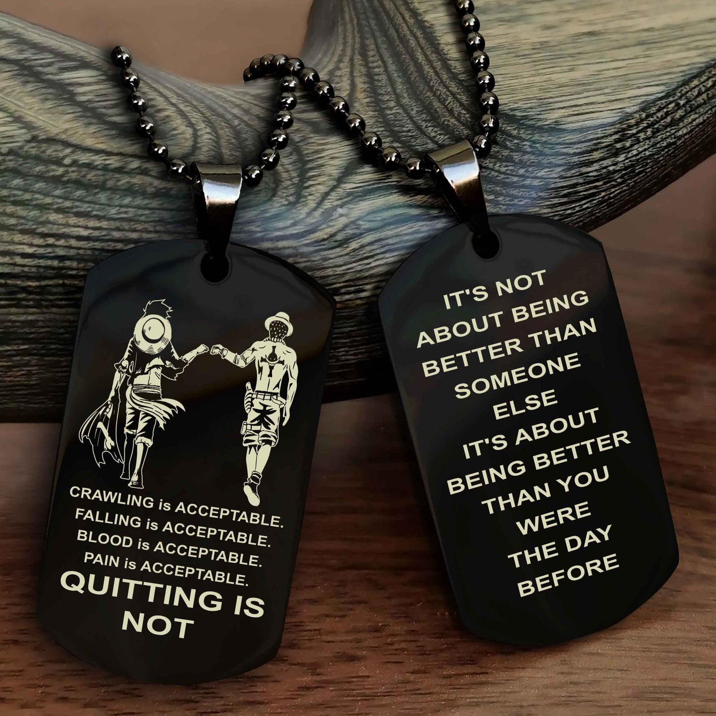 Spartan Double Sided Dog Tag Quiting Is Not It Is About Being Better Than You Were The Day Before