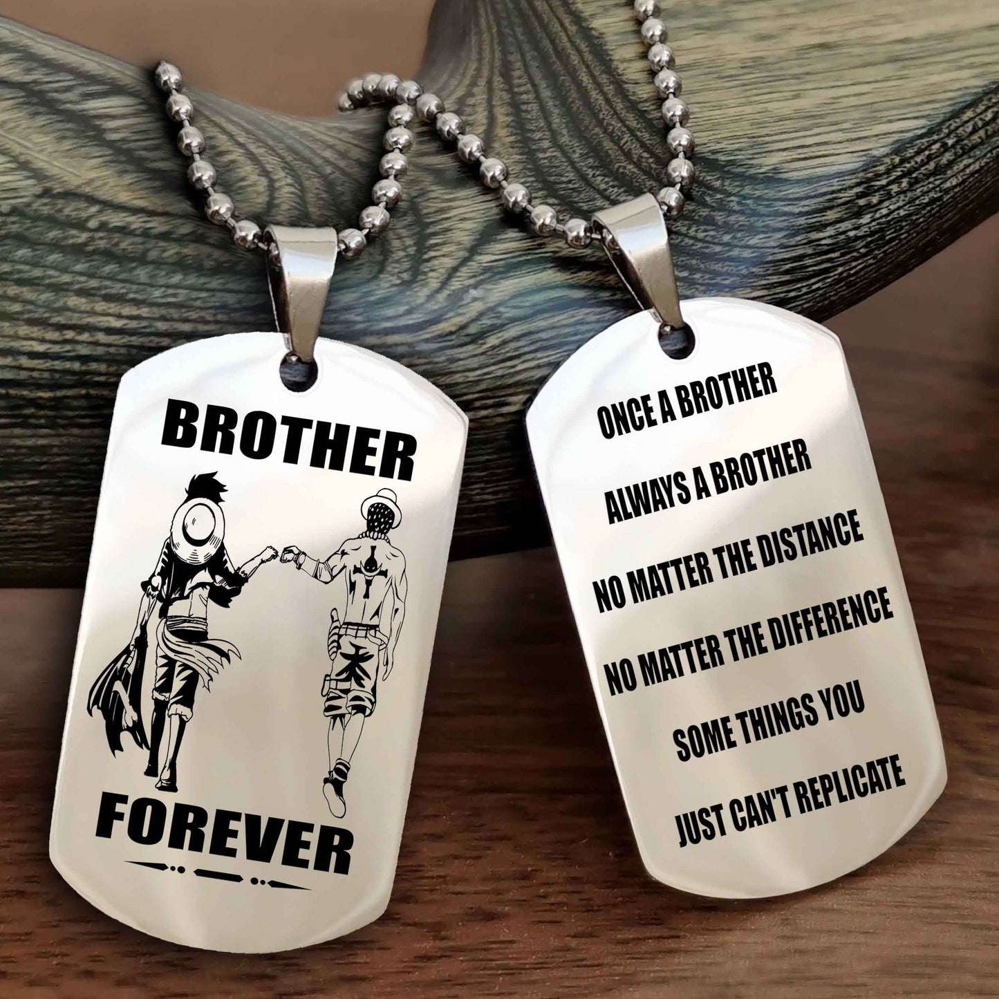 Cowboy Customizable engraved dog tag double sided gift from brother - Brother Forever Once A Brother Always A Brother